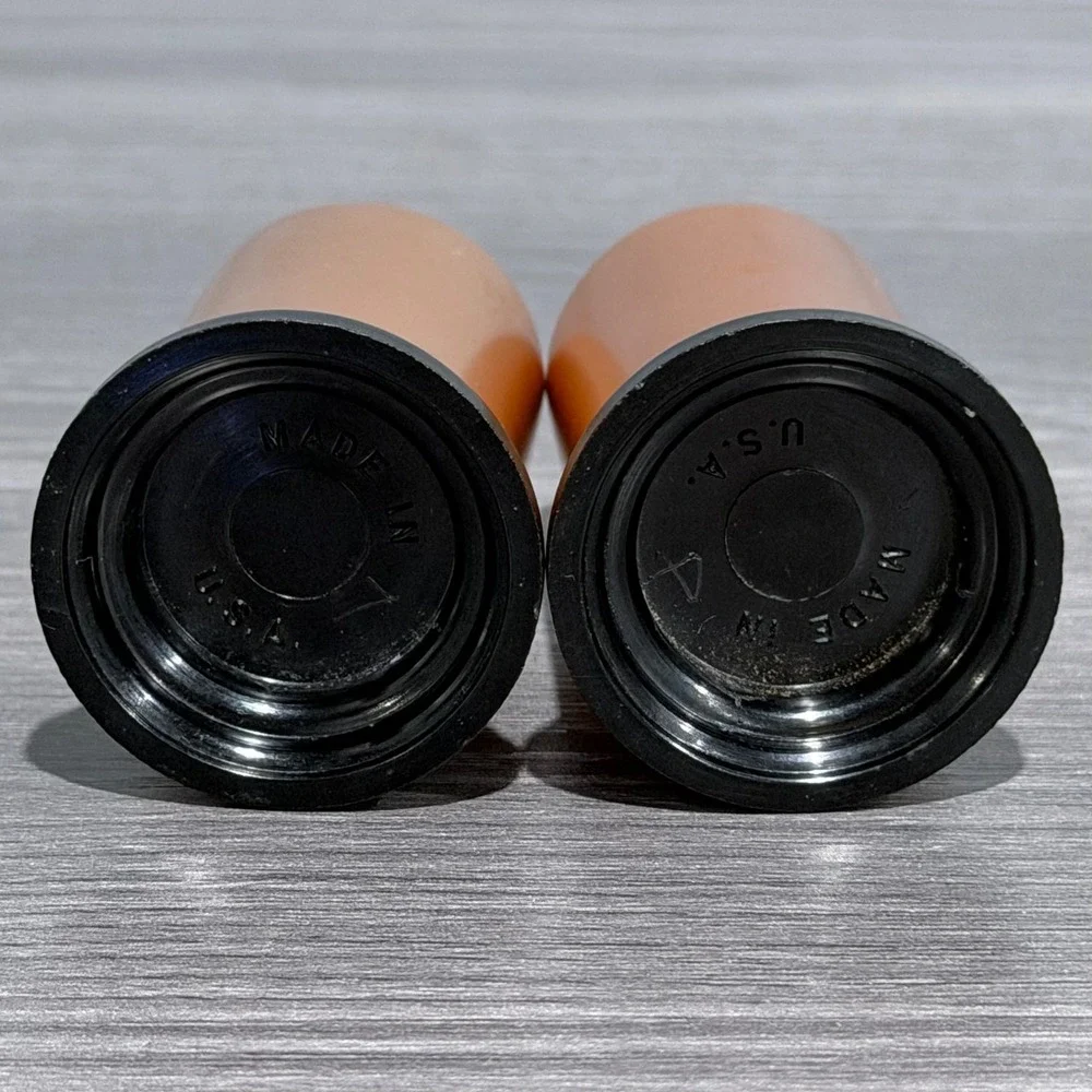 Vintage Copper Tone Salt and Pepper Shakers Set Made in USA Mid Century Modern